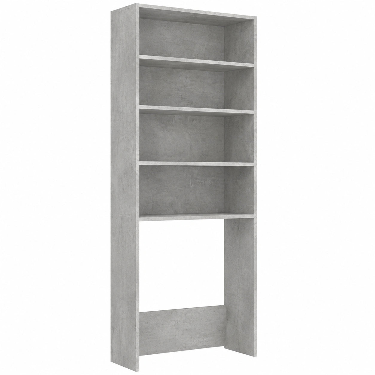 Armadio Salvaspazio per Lavatrice, Grigio Cemento, 64x24x190 cm