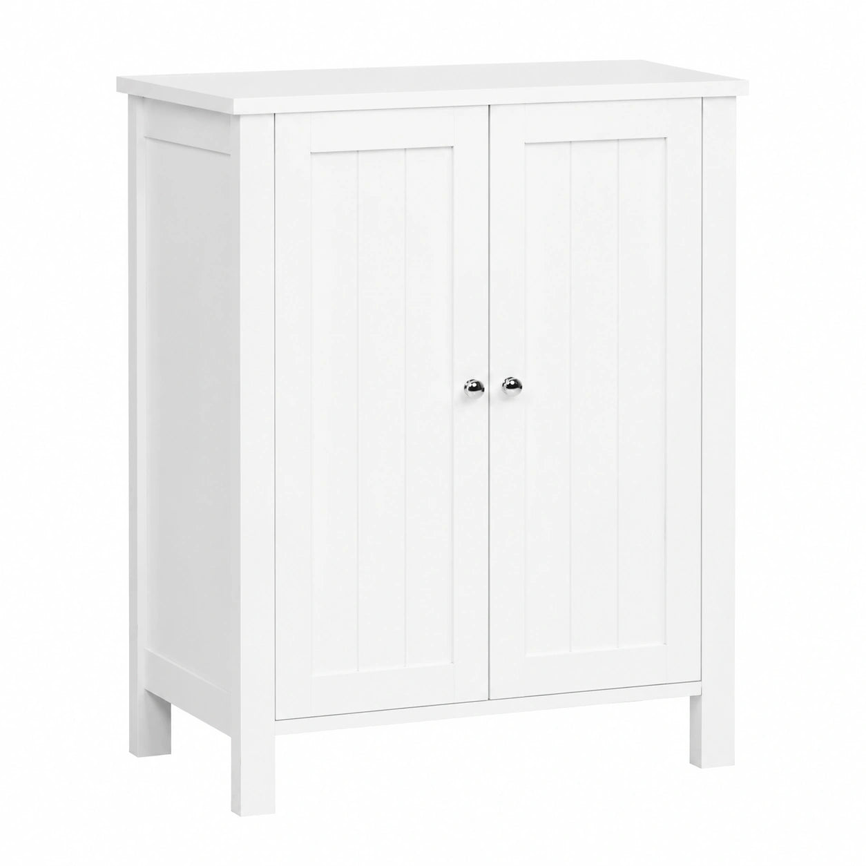 Mobiletto da Bagno con Spazio di Stoccaggio Compatto, Armadietto Multiuso a 2 Ante in MDF, 60x30x80cm, Bianco