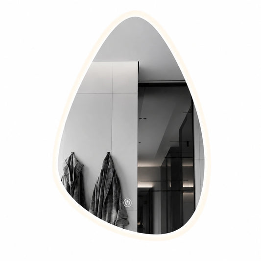 Specchio LED a Goccia da Parete, Dimmerabile, Bianco, Caldo e Naturale, Moderno e Compatto
