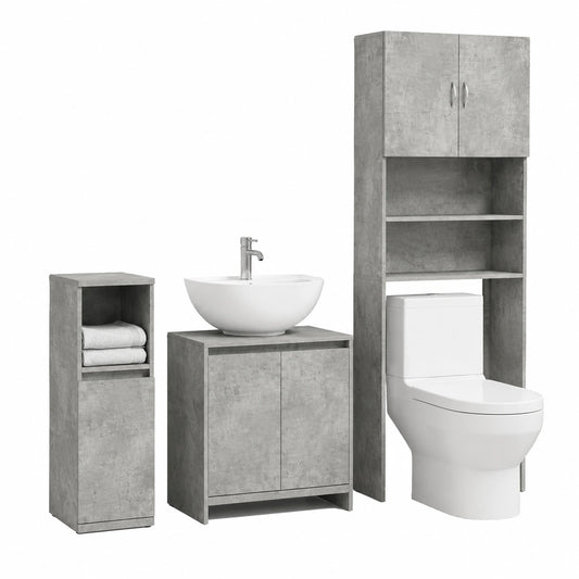 Armadio da Bagno in Legno Multistrato con Ante 60x33x61 cm