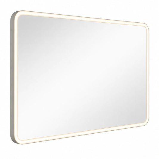 Specchio LED Rettangolare da Parete con Touch e Luminosità Regolabile, 3 Colori di Luce, Design Moderno 70x50 cm