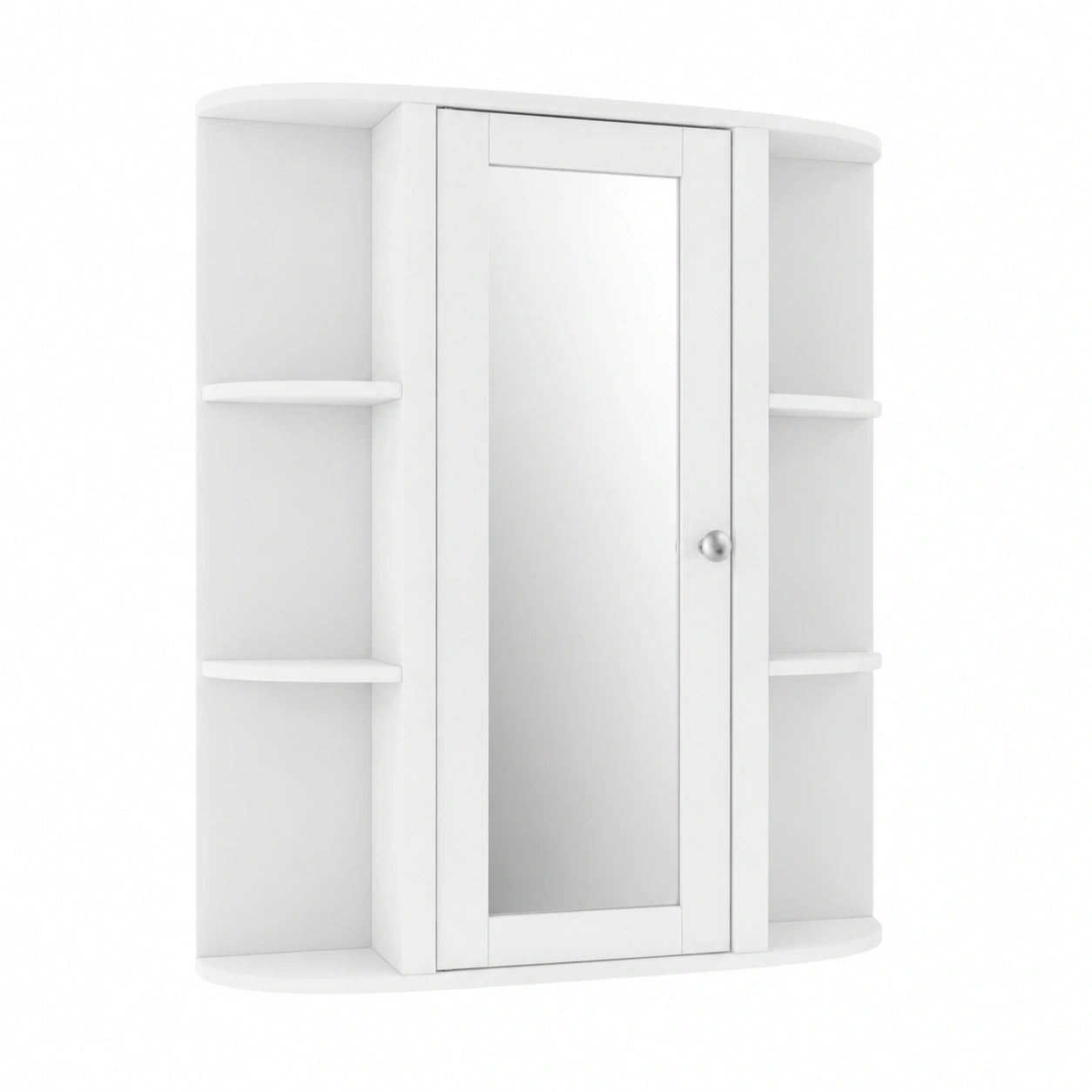 GIANTEX Mobile Bagno a Parete con Specchio, Armadietto Pensile con 6 vani, Disponibile in 2 Colori, 60x16,5x70 cm